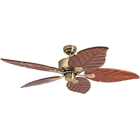 HONEYWELL CEILING FANS Willow View, 52 in. Ceiling Fan with No Light, Brass 50502-40